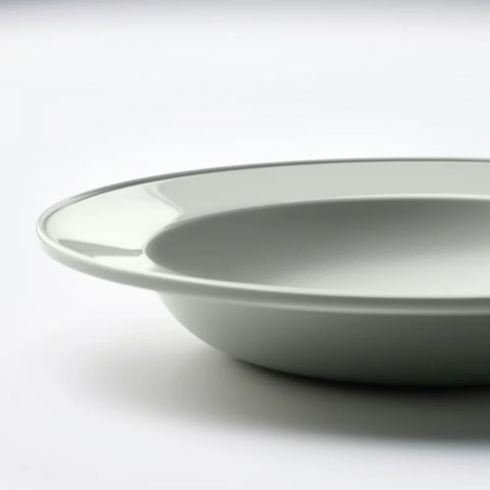 4 Green-Gray Deep Plate / Bowls - 8½